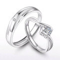 wholesale S925 Sterling Silver Men's and Women's True Love Eternal Couple Rings Adjustable Angel's Kiss Matching Set Niche Cross-Border Jewelry-0-5