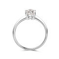 wholesale 18k White Gold Pear-Shaped Single Stone Lab-Grown Diamond Engagement Ring with 1 Carat Genuine Diamond and Plain Band-0-2