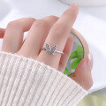 wholesale S925 Sterling Silver Light Luxury Butterfly Ring for Women, Small and Exquisite Minimalist Design, Elegant and Versatile Sweet Stackable Adjustable Finger Ring-0-3