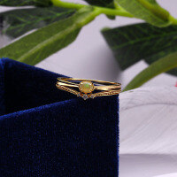 wholesale S925 Sterling Silver Japanese Light Luxury Jewelry New Elegant Double-Layer Natural African Opal Ring for Women-Vintage Opal Double Ring  Size 15