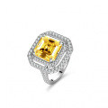 S925 Silver 5ct Moissanite Women's Ring, Fancy Square Tower Setting-0-0