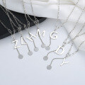wholesale S925 Sterling Silver Trendy English Letter Fringe Necklace Ins Lady Elegance Versatile Light Luxury Collarbone Chain-0-0