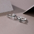wholesale 925 Sterling Silver Vintage Cross Drop Earrings Women's Fashionable Retro Hoop Earrings for Style Elegant Ear Jewelry-0-3