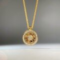 wholesale Gold metal material, Douyin hit Shuibei same style ancient method rotating compass pendant necklace, simple and modern Chinese style unisex-0-0