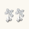 wholesale 925 Sterling Silver Trendy Ins-style Cross Moissanite Stud Earrings for Women, Amazon Best-Seller, Hypoallergenic for Pierced Ears-0-1
