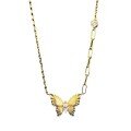 wholesale S925 Gold-Plated Silver Vintage Botanical Brushed Dreamy Butterfly Necklace, Fashionable and Versatile with a High-End Feel-0-4