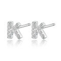 wholesale Metal material: 925 Sterling Silver Earring type: Stud Earrings Style: Luxury, High-end Feature: Inlaid with Zircon Design: 26 Letters Target audience: Women Use: Cross-border wholesale-0-15