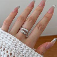 wholesale S925 Sterling Silver INS Style Hit Exquisite Zircon Inlaid Spiral Design Vintage-inspired Snake-shaped Open Ring-DY121213-SW-WH Opening adjustable
