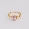 wholesale S925 silver with light amethyst and white zirconium ring for daily wear, small and luxurious style, direct from Dunli Jewelry manufacturer-0-1