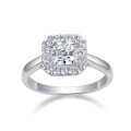 925 Silver Moissanite Octagonal Square Ring Wholesale-0-3