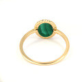 wholesale 925 Silver Gold-Plated, Japanese-style Luxury Jewelry, Vintage Ring with Unique Design, Natural Malachite Women's Ring-0-2