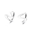wholesale S925 sterling silver irregular wave-shaped ear cuff, petite and elegant minimalist versatile design earrings for women-0-4