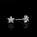 S925 Sterling Silver Five-Star Five-Leaf Clover Earrings with Moissanite-0-1