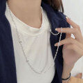 wholesale S925 Sterling Silver Korean High Custom New Style Pig Nose Long Pendant Sweater Chain, Minimalist and Unique Niche Design Necklace-0-2