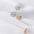 wholesale S925 silver earrings for women, Korean-style minimalist and elegant hollow rose small sweet ear accessories G7272-0-4
