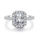 wholesale S925 sterling silver ring, square sugar emerald, radiant cut moissanite engagement ring, moissanite jewelry, cross-border wholesale-0-6