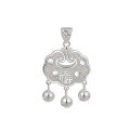 wholesale 990 Sterling Silver Peace Lock Necklace for Babies and Children, Pure Silver Longevity Lock Pendant for Girls, Infant Full Moon and First Birthday Gift-0-4