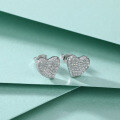 wholesale 925 Sterling Silver Cross-Border New European and American Fashion Zirconia Full Diamond Heart Stud Earrings for Women, High-End Love Earrings, Ins Style-0-3