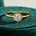 18K Gold Plated S925 Silver Moissanite Luxury Round Ring for Women-0-4