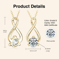 S925 Sterling Silver D Color Moissanite Geometric Minimalist Luxury Necklace Wholesale-Infinity symbol minimalist necklace [K gold]  925 silver