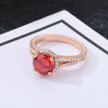 wholesale S925 Silver New Arrival Elegant Round 5A Zircon Gemstone Colorful Gem Adjustable Open Ring for Women-0-1