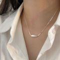 wholesale S925 Sterling Silver Minimalist Geometric Twist Pendant Necklace Women's Korean Dongdaemun Summer New Collarbone Chain-0-2
