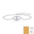 925 Sterling Silver Custom Simple Lady LOVE Bracelet with Moissanite, Non-Fading-0-14