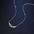 Sterling Silver Moissanite Wing Pendant Necklace for Women-0-0