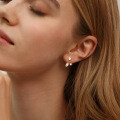 S925 Sterling Silver Moissanite Earrings, Simple and Versatile, Two-Way Wear-0-0