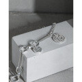 wholesale S925 Sterling Silver Korean Version Ins Small Brand Design Vintage Distressed Figurine Pendant Chain Textured Bracelet for Women-0-1