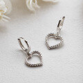 wholesale S925 sterling silver heart pendant ear cuff, fashionable Korean-style sweet and romantic everyday earrings-0-2