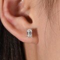 wholesale Metal S925 Silver Moissanite Square Stud Earrings for Women, Ins Design Sense, Light Luxury and Simple Ear Accessories, Cross-Border Hot Selling, Ready-to-Ship Geometric Style-0-2