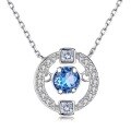 wholesale S925 Sterling Silver "Dancing Heart" Diamond-Embedded Necklace for Women, Fashionable European and American Niche Design with Swarovski Elements Collarbone Chain-0-4