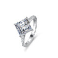 Sterling Silver 3ct Moissanite Ring, Women's Princess Radiant Square Cut Wholesale-0-4