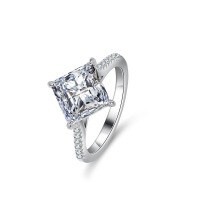 Sterling Silver 3ct Moissanite Ring, Women's Princess Radiant Square Cut Wholesale.-3 carats (empty setting)  10 yards