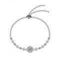 Sterling Silver Moissanite Round Bead Simple Adjustable Bracelet Factory Direct-0-3