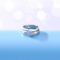 wholesale S925 silver Korean minimalist creative open-ring couple rings, fashionable unisex silver jewelry wholesale-0-1