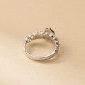 wholesale S925 Sterling Silver Fresh and Sweet Ins Style Designed Inlaid Diamond Ginkgo Blue Gourd Ring R02743-0-4