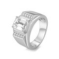 wholesale S925 Sterling Silver Hip Hop Men's Ring Cross-border Europe and America Wish Best Seller 3 Carat 7*9mm Emerald Cut Moissanite Ring-0-4