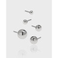 wholesale S925 Sterling Silver HED328 Korean Version Simple Smooth Small Round Bead Stud Earrings for Men and Women-0-0