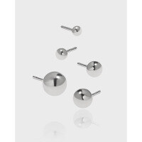 wholesale S925 Sterling Silver HED328 Korean Version Simple Smooth Small Round Bead Stud Earrings for Men and Women-Matte/2.5mm (including ear plugs) 925 silver