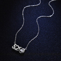 S925 Sterling Silver Moissanite Pendant with Moving Heart Necklace for Women-Set with D-color moissanite (with chain)  925 silver