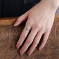 wholesale S925 Sterling Silver Minimalist Ins Korean Style Chain English Letter Ring Index Finger Ring for Women-0-2