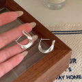 wholesale S925 Sterling Silver Minimalist French Hoop Earrings for Women, Korean Understated Style, Small Niche, Versatile, Elegant Ear Hoops and Studs-0-1