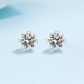 wholesale PT950 gold-plated 925 sterling silver earrings with moissanite and screw ear backs, available for wholesale from manufacturers-0-0