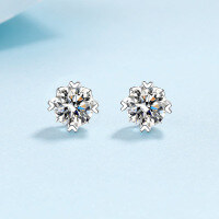 wholesale PT950 gold-plated 925 sterling silver earrings with moissanite and screw ear backs, available for wholesale from manufacturers-4mm zircon &gt; 925 silver