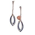 wholesale Metal blue contrasting design fashion long tassel hollow earrings for women, new European and American style-0-4