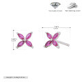wholesale 925 Sterling Silver Colorful Zircon Flower Stud Earrings For Women-0-6