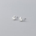 wholesale S925 Sterling Silver Sweet and Cute Ins Style Polished Crossed Heart Stud Earrings Women's Elegant Jewelry M05388-0-5