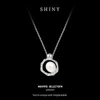 Sterling Silver European and American Cross-border Natural Freshwater Pearl Necklace for Women-S925 sterling silver + freshwater pearl  925 silver